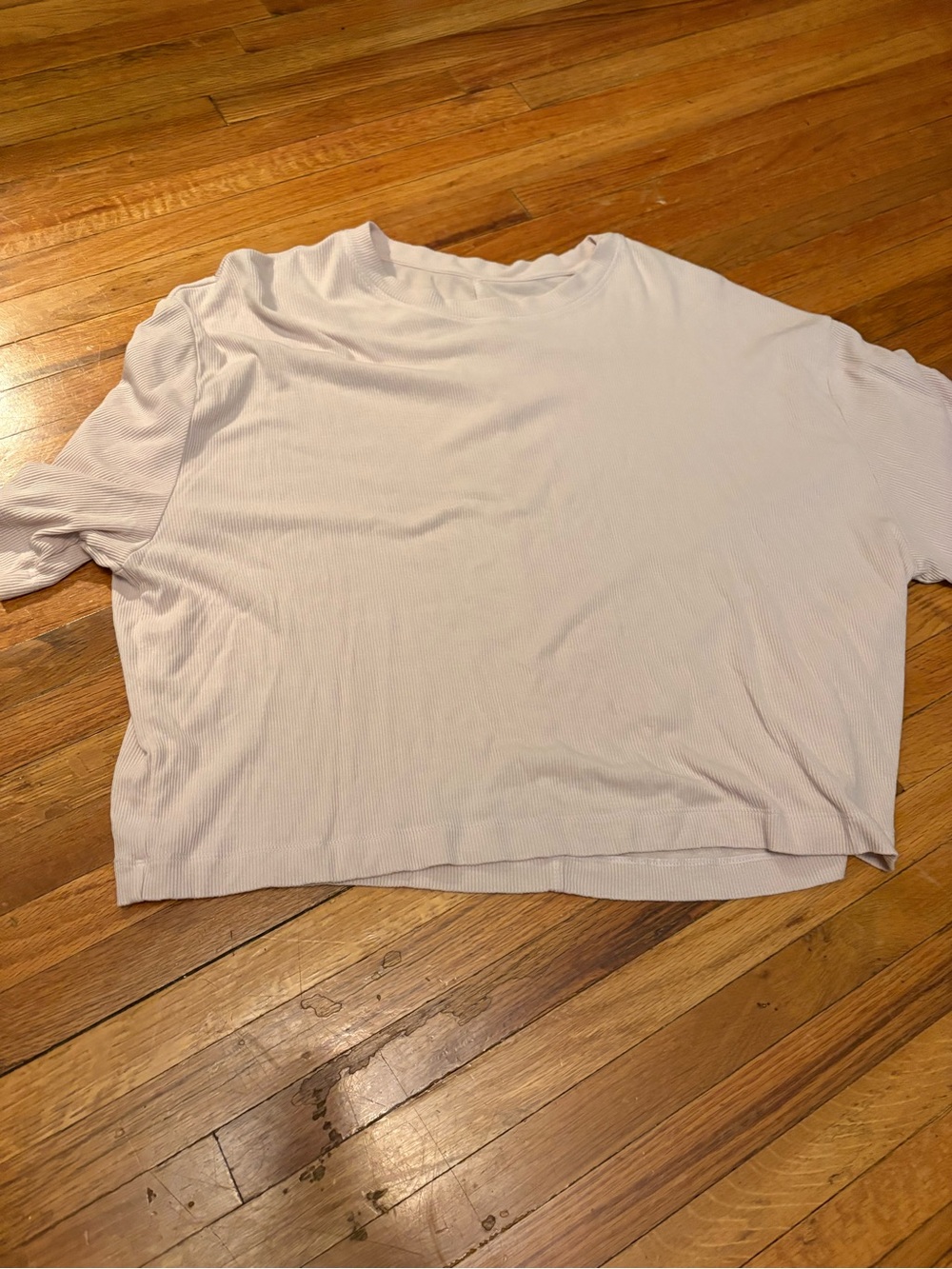 American Eagle Outfitters Pale Pink Ribbed Short-Sleeve Tee